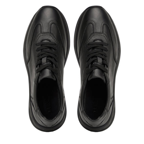 Siyah Hakiki Deri Erkek Sneaker - E26I1AY57741-A23 - 5