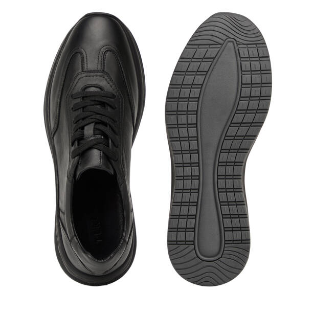 Siyah Hakiki Deri Erkek Sneaker - E26I1AY57741-A23 - 6