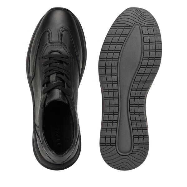 Siyah Hakiki Deri Erkek Sneaker - E26I1AY57741-A23 - 6