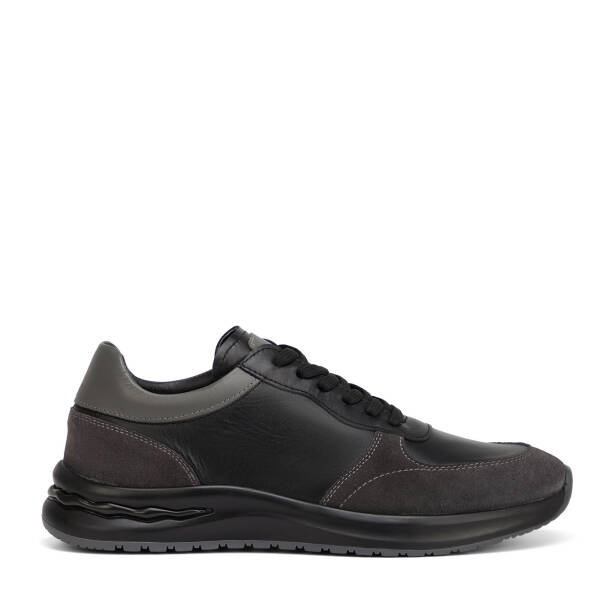 Siyah Hakiki Deri Erkek Sneaker - E26I1AY57742-V2U - 1