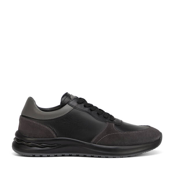 Siyah Hakiki Deri Erkek Sneaker - E26I1AY57742-V2U - 1