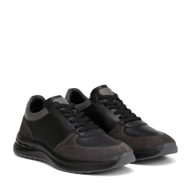 Siyah Hakiki Deri Erkek Sneaker - E26I1AY57742-V2U - 2