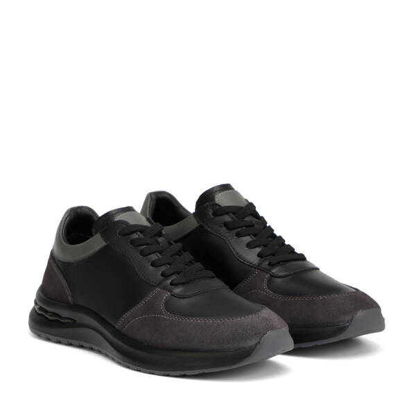 Siyah Hakiki Deri Erkek Sneaker - E26I1AY57742-V2U - 2