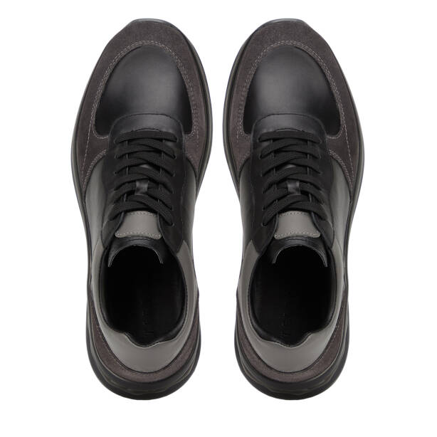 Siyah Hakiki Deri Erkek Sneaker - E26I1AY57742-V2U - 5