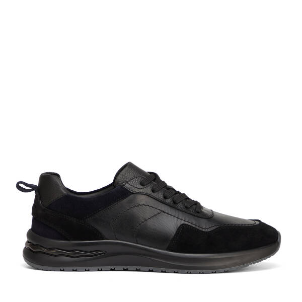 Siyah Hakiki Deri Erkek Sneaker - E26I1AY57743-A01 - 1