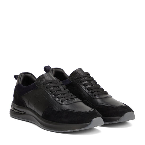 Siyah Hakiki Deri Erkek Sneaker - E26I1AY57743-A01 - 2
