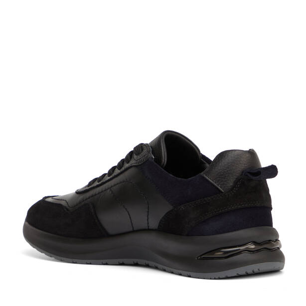 Siyah Hakiki Deri Erkek Sneaker - E26I1AY57743-A01 - 4