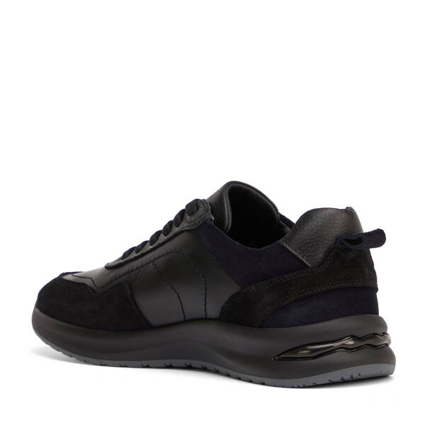 Siyah Hakiki Deri Erkek Sneaker - E26I1AY57743-A01 - 4