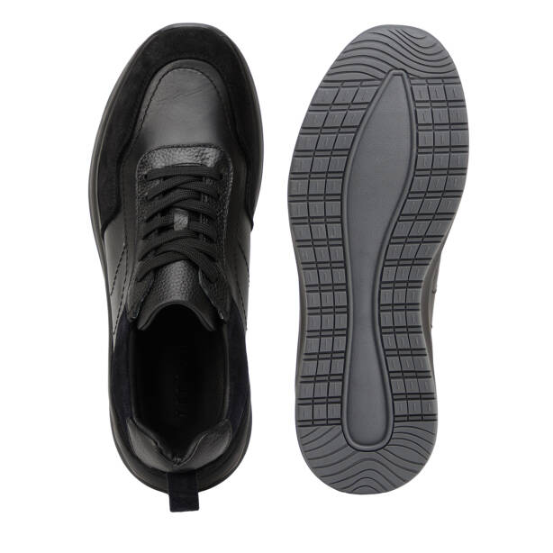Siyah Hakiki Deri Erkek Sneaker - E26I1AY57743-A01 - 6