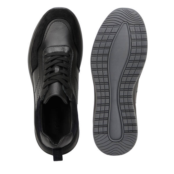 Siyah Hakiki Deri Erkek Sneaker - E26I1AY57743-A01 - 6