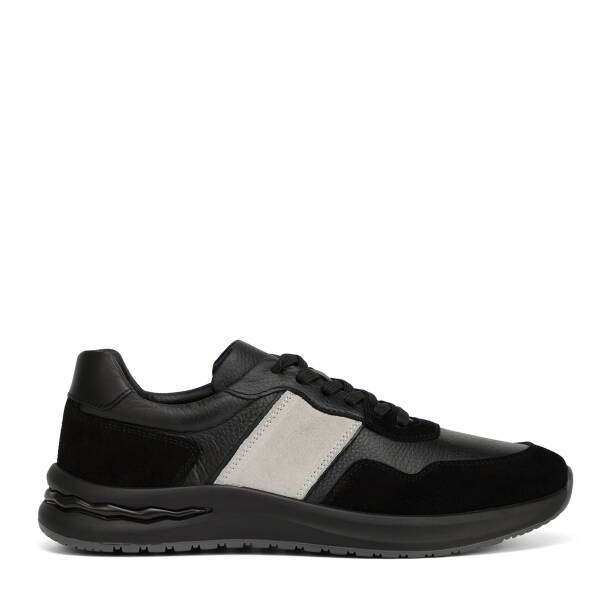 Siyah Hakiki Deri Erkek Sneaker - E26I1AY57744-W19 - 1