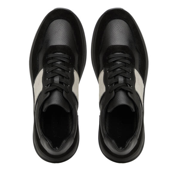 Siyah Hakiki Deri Erkek Sneaker - E26I1AY57744-W19 - 5