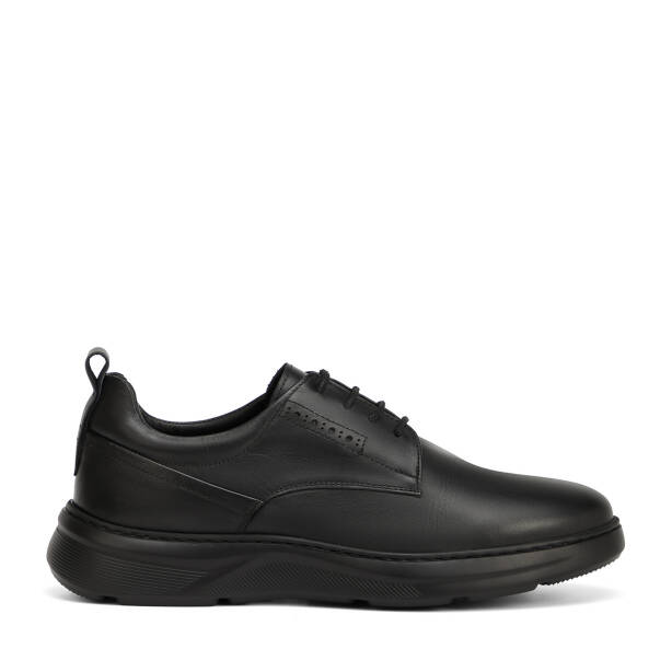 Siyah Hakiki Deri Erkek Sneaker - E26I1AY57745-A23 - 1