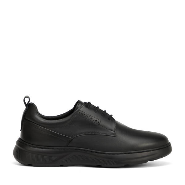 Siyah Hakiki Deri Erkek Sneaker - E26I1AY57745-A23 - 1