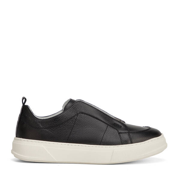 Siyah Hakiki Deri Erkek Sneaker - E26I1AY57748-A41 - 1
