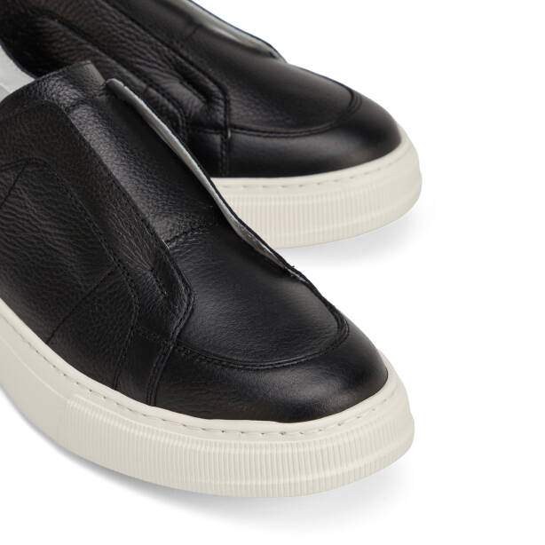 Siyah Hakiki Deri Erkek Sneaker - E26I1AY57748-A41 - 3