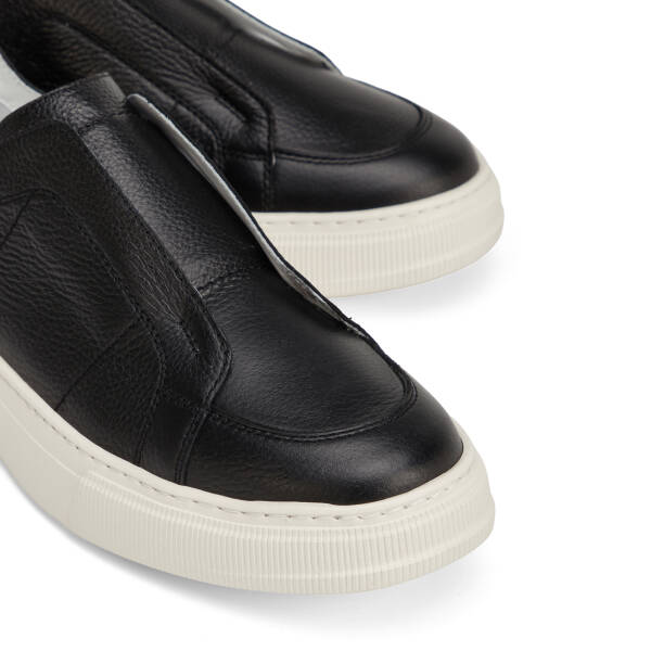 Siyah Hakiki Deri Erkek Sneaker - E26I1AY57748-A41 - 3