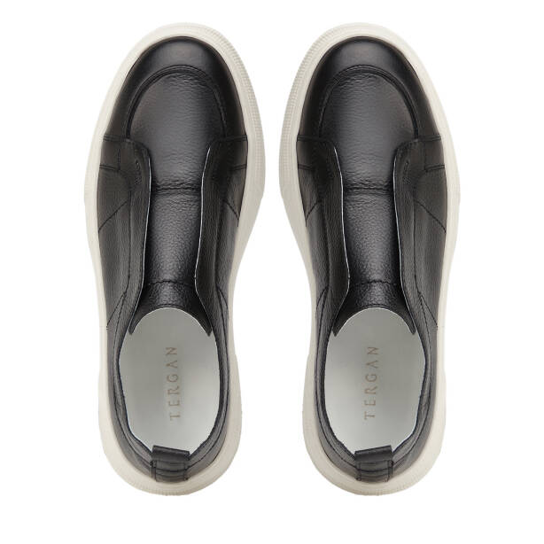 Siyah Hakiki Deri Erkek Sneaker - E26I1AY57748-A41 - 5