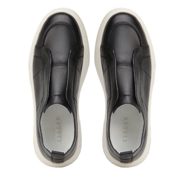 Siyah Hakiki Deri Erkek Sneaker - E26I1AY57748-A41 - 5