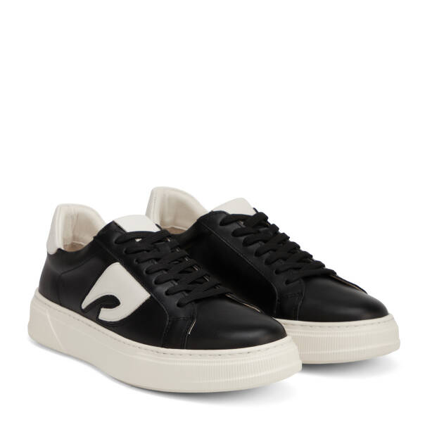 Siyah Hakiki Deri Erkek Sneaker - E26I1AY57749-J52 - 2