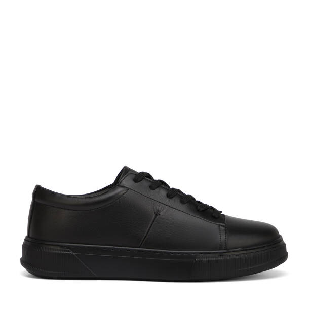 Siyah Hakiki Deri Erkek Sneaker - E26I1AY57750-A23 