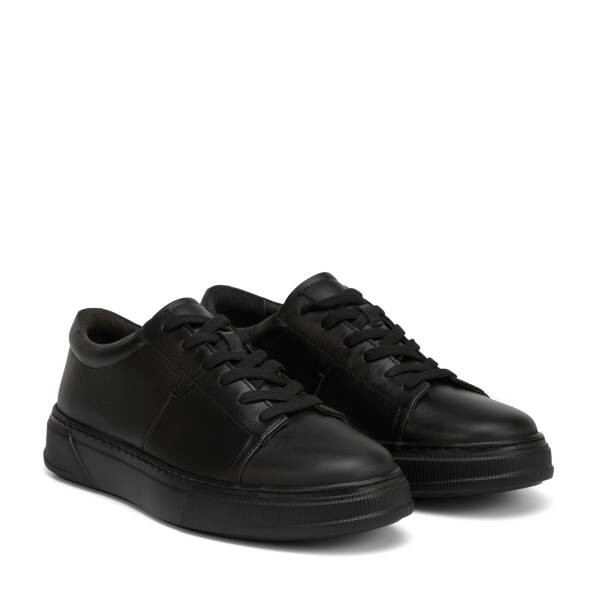 Siyah Hakiki Deri Erkek Sneaker - E26I1AY57750-A23 - 2