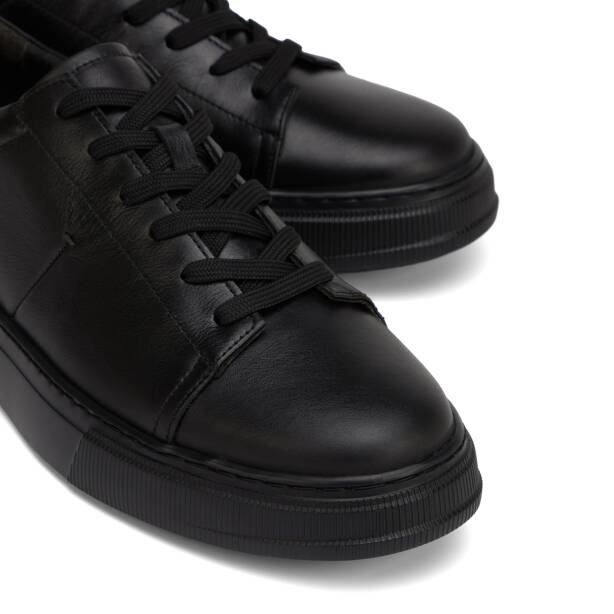 Siyah Hakiki Deri Erkek Sneaker - E26I1AY57750-A23 - 3