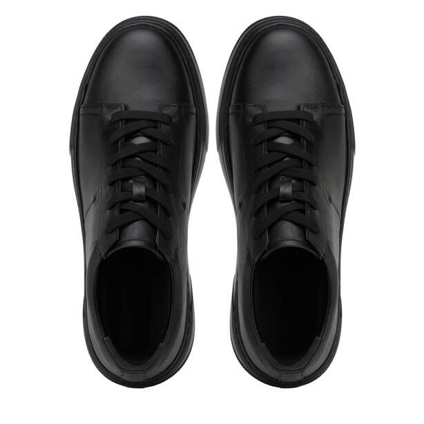 Siyah Hakiki Deri Erkek Sneaker - E26I1AY57750-A23 - 5