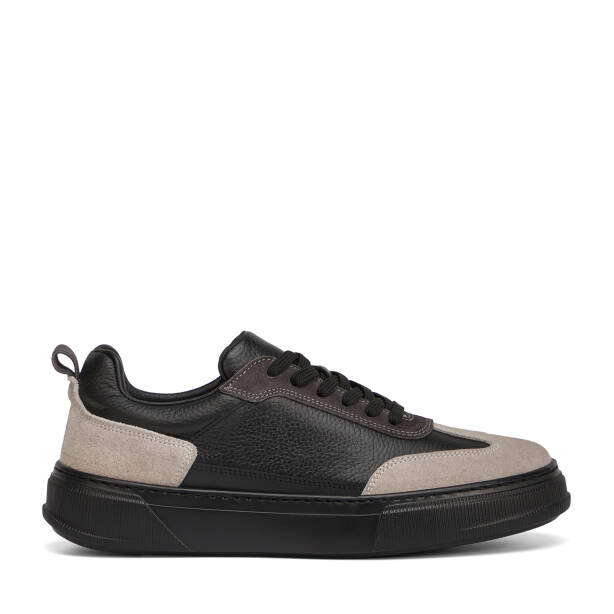 Siyah Hakiki Deri Erkek Sneaker - E26I1AY57751-V2U - 1