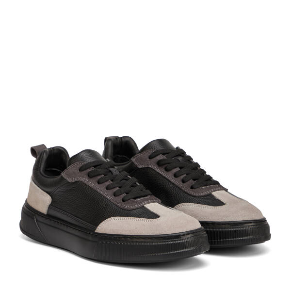 Siyah Hakiki Deri Erkek Sneaker - E26I1AY57751-V2U - 2