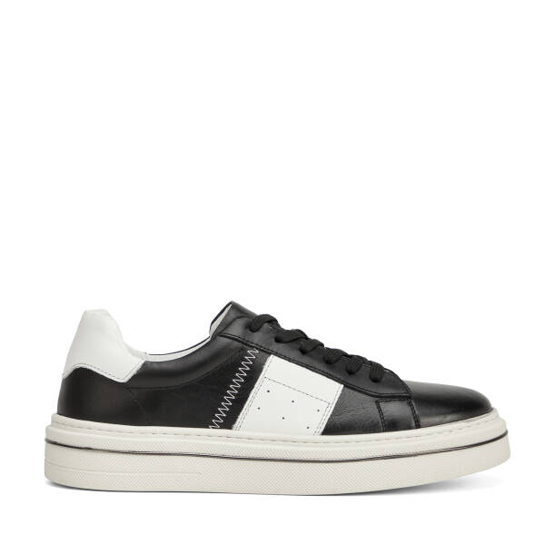 Siyah Hakiki Deri Erkek Sneaker - E26I1AY57755-P57 - 1