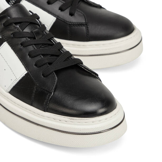Siyah Hakiki Deri Erkek Sneaker - E26I1AY57755-P57 - 3