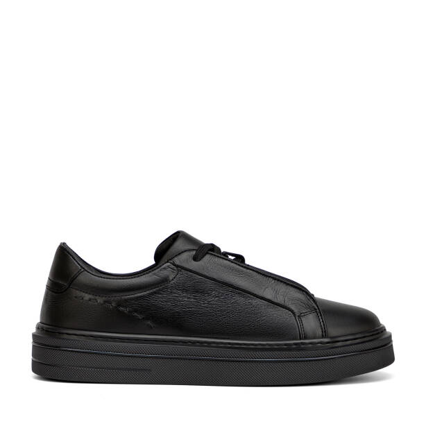 Siyah Hakiki Deri Erkek Sneaker - E26I1AY57756-A23 