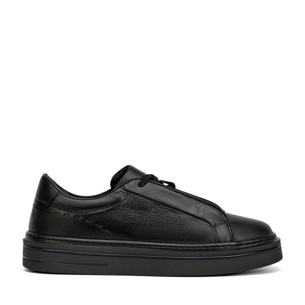 Siyah Hakiki Deri Erkek Sneaker - E26I1AY57756-A23 - 1