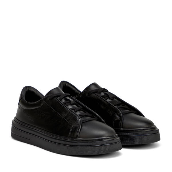 Siyah Hakiki Deri Erkek Sneaker - E26I1AY57756-A23 - 2