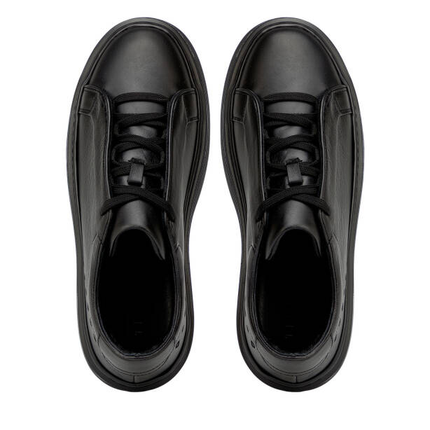 Siyah Hakiki Deri Erkek Sneaker - E26I1AY57756-A23 - 5