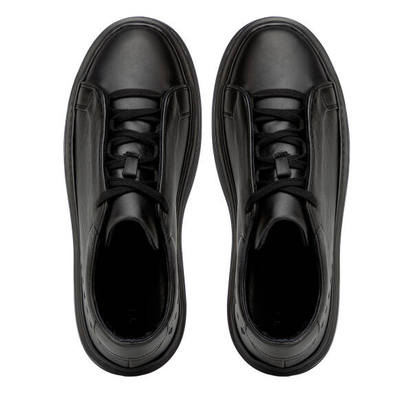 Siyah Hakiki Deri Erkek Sneaker - E26I1AY57756-A23 - 5