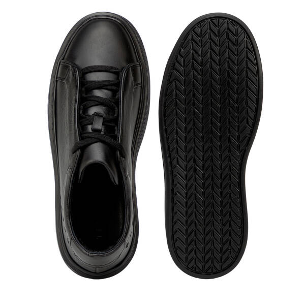 Siyah Hakiki Deri Erkek Sneaker - E26I1AY57756-A23 - 6