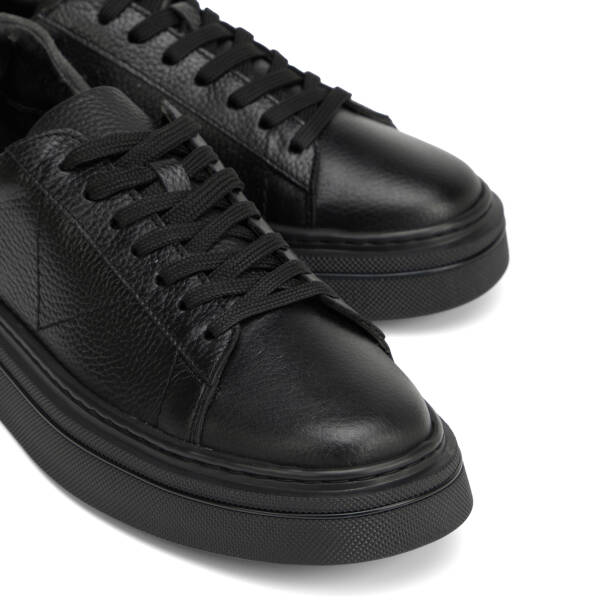 Siyah Hakiki Deri Erkek Sneaker - E26I1AY57757-A41 - 3