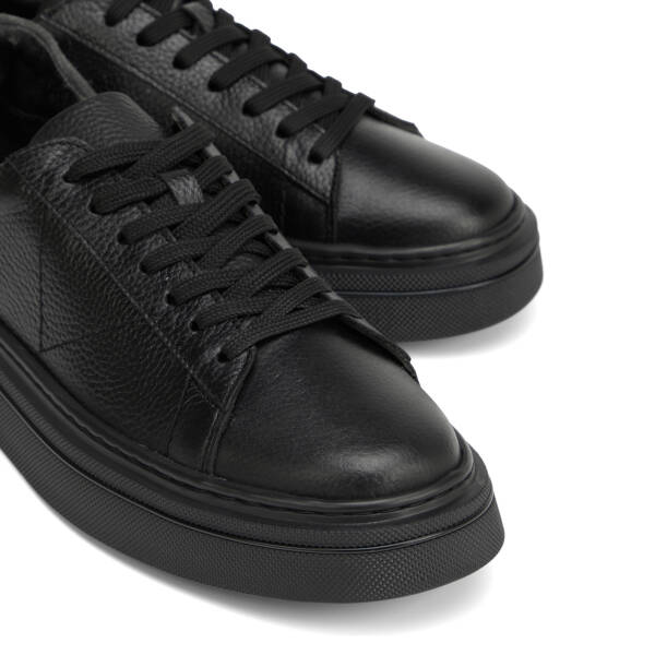 Siyah Hakiki Deri Erkek Sneaker - E26I1AY57757-A41 - 3