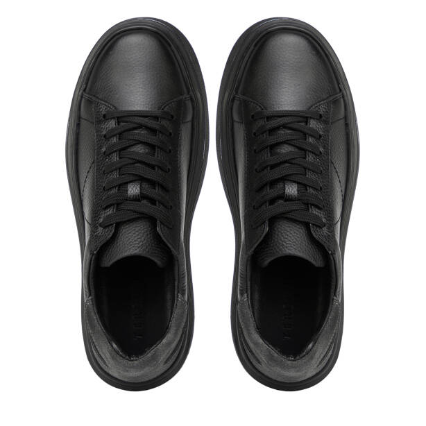Siyah Hakiki Deri Erkek Sneaker - E26I1AY57757-A41 - 5