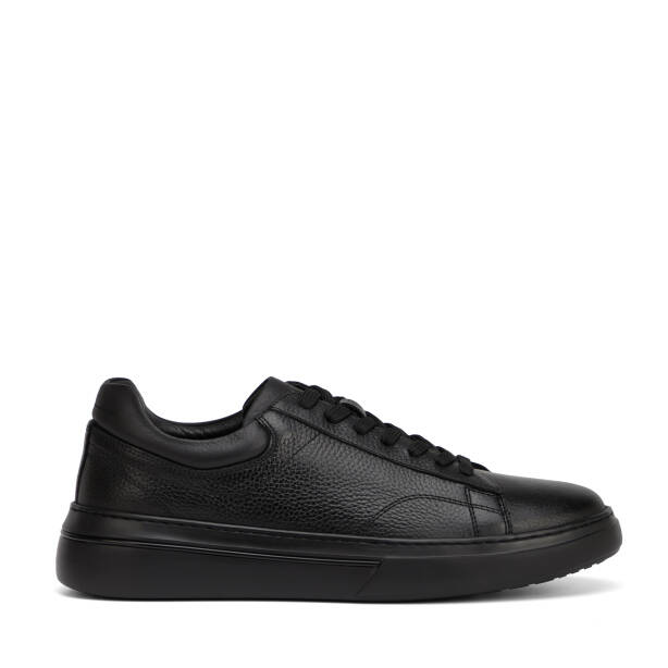 Siyah Hakiki Deri Erkek Sneaker - E26I1AY57758-A41 - 1