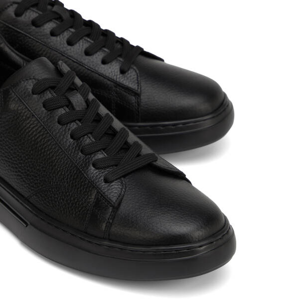 Siyah Hakiki Deri Erkek Sneaker - E26I1AY57758-A41 - 3