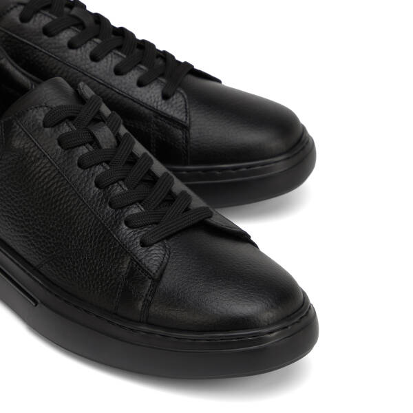 Siyah Hakiki Deri Erkek Sneaker - E26I1AY57758-A41 - 3