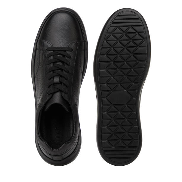 Siyah Hakiki Deri Erkek Sneaker - E26I1AY57758-A41 - 6