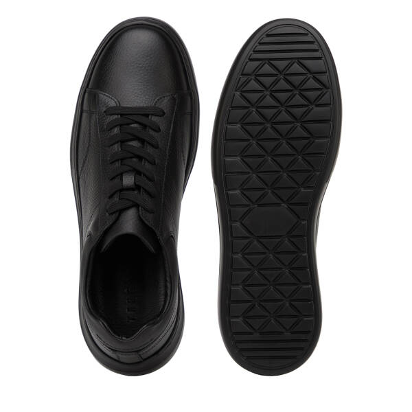 Siyah Hakiki Deri Erkek Sneaker - E26I1AY57758-A41 - 6