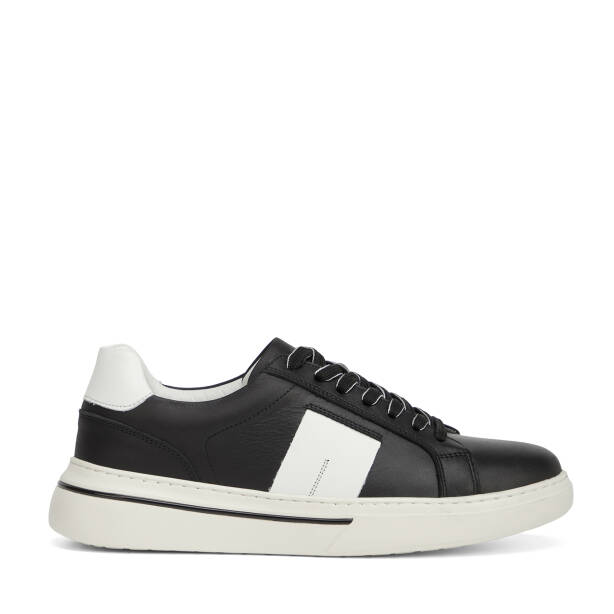 Siyah Hakiki Deri Erkek Sneaker - E26I1AY57759-A23 - 1
