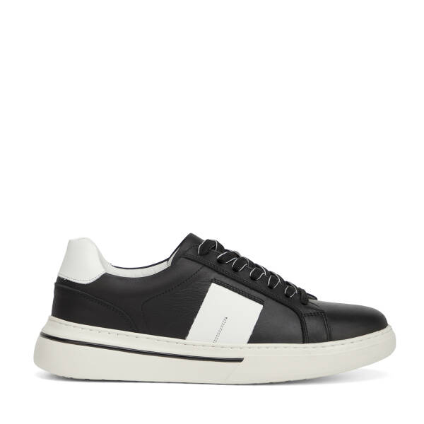 Siyah Hakiki Deri Erkek Sneaker - E26I1AY57759-A23 - 1