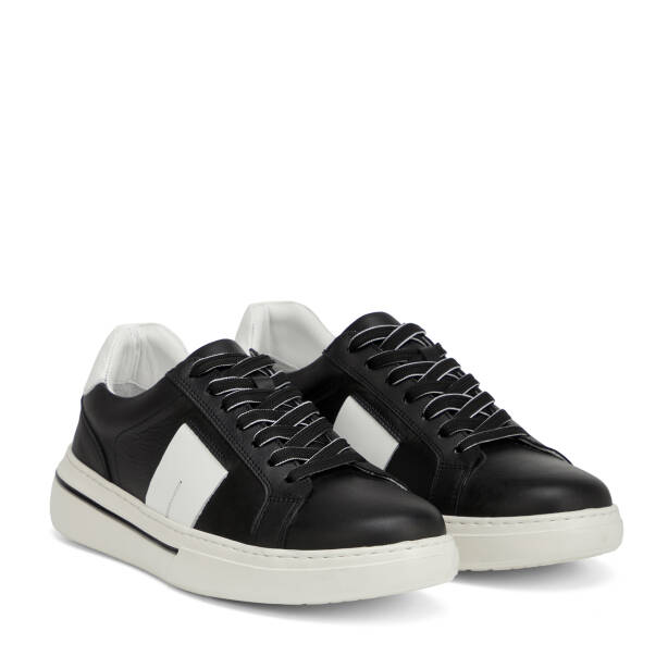 Siyah Hakiki Deri Erkek Sneaker - E26I1AY57759-A23 - 2