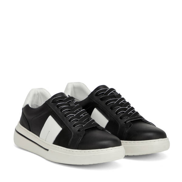 Siyah Hakiki Deri Erkek Sneaker - E26I1AY57759-A23 - 2